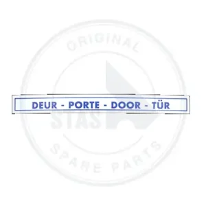 aufkleber weiss "deur-porte-door-tür" 90 x 9 mm