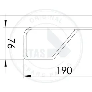 hinterprofil für 2-flügeltür schrag  l = 2530 mm -0/+10 mm
